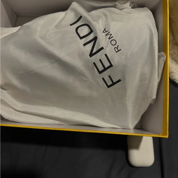 Fendi Black Fur Clutch with Gold Accents - Picture 4 of 5